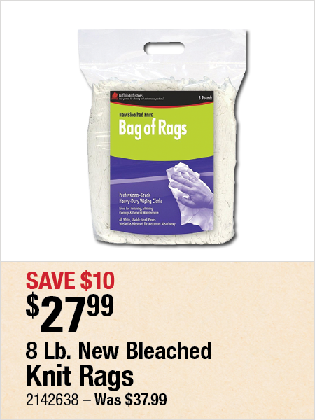 8 Lb. New Bleached Knit Rags
